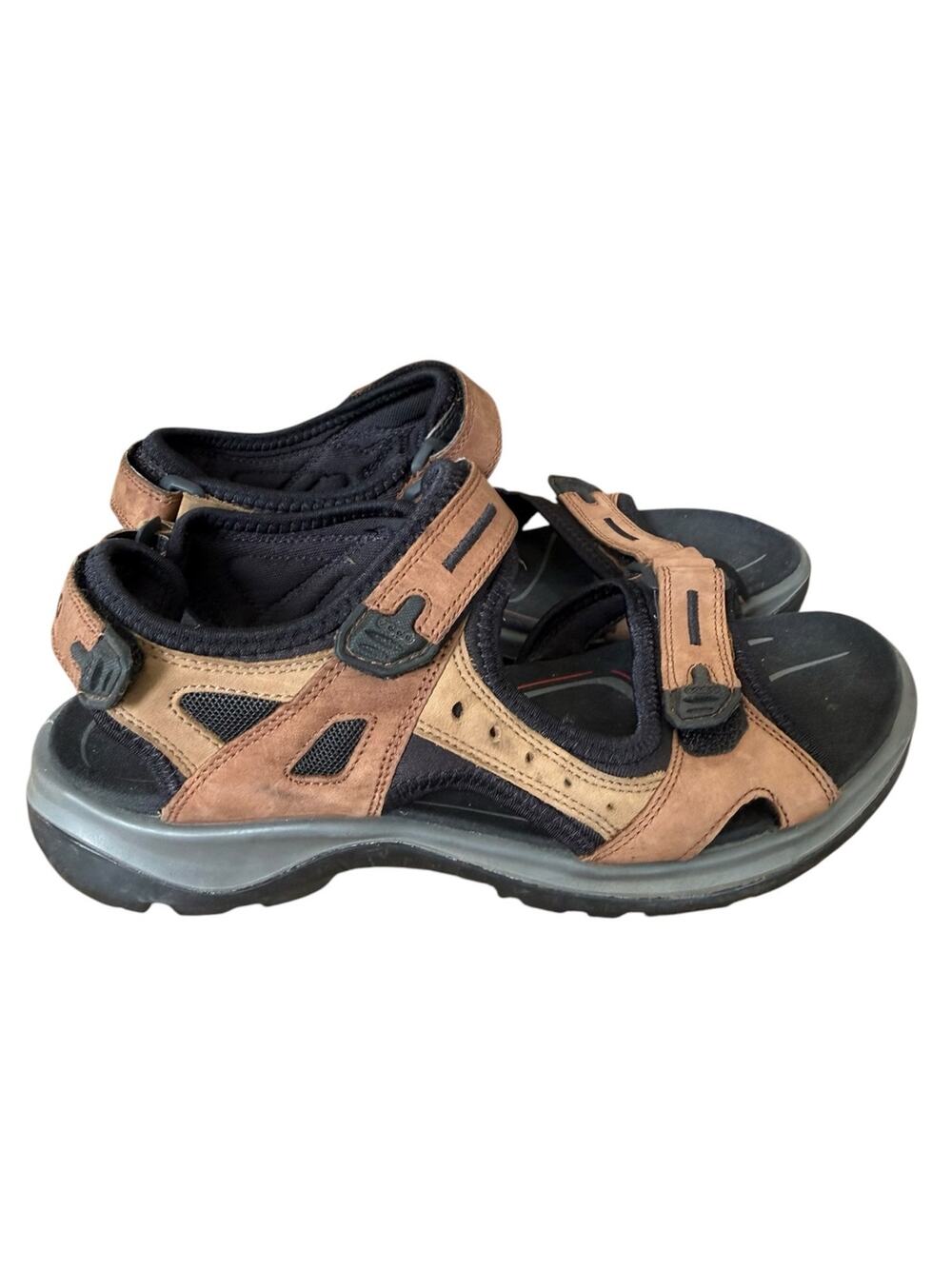 ECCO Yucatan Women’s 39 Brown Nubuck Leather Hiking Sport Sandals Receptor
